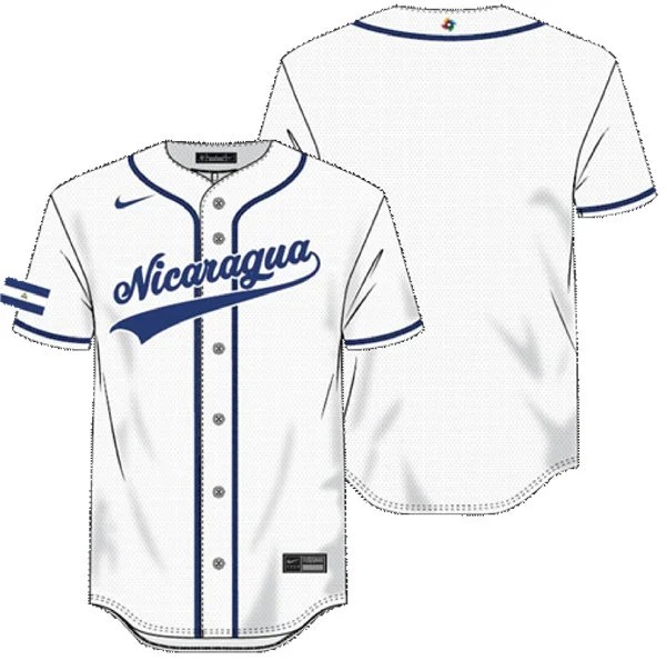 Nicaragua Blank Nike White Stadium Edition 2026 World Baseball Classic Team Jersey