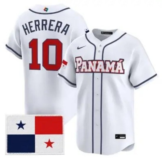 Panama Baseball #10 Ivn Herrera 2026 World Baseball White Home Limited Jer