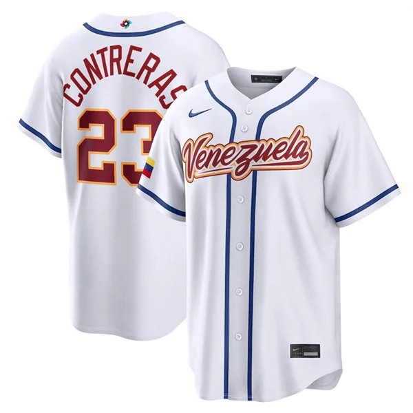 Venezuela Baseball #23 William Contreras Nike White 2026 World Baseball Classic Home Stadium Jersey