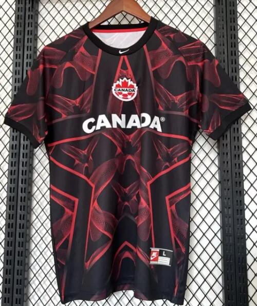 Canada Blank 2026-27 Goalkeeper Black & Red Thailand Soccer Jersey