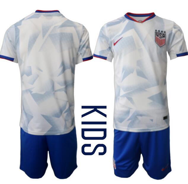 Kids United States USA Blank or Custom Team FIFA x World Cup 2026 Home White On Field Suit Jersey