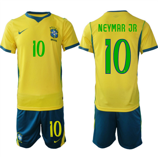 Men's Brazil #10 NEYMAR JR National Team FIFA x World Cup 2026 Home On Field Jersey