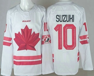 Men's Canada #10 Nick Suzuki White 2026 Olympics Authentic Jersey