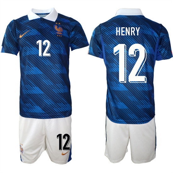 Men's France #12 HENRY National Team FIFA x World Cup 2026 Home On Field Jersey