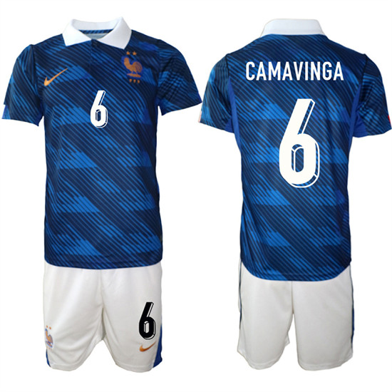 Men's France #6 CAMAVINGA National Team FIFA x World Cup 2026 Home On Field Jersey
