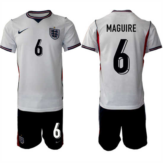 Men's England #6 MAGUIRE National Team FIFA x World Cup 2026 Home On Field Jersey