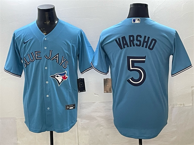 Men's Toronto Blue Jays #5 Daulton Varsho Light Blue 2025 Cool Base Stitched Baseball Jersey