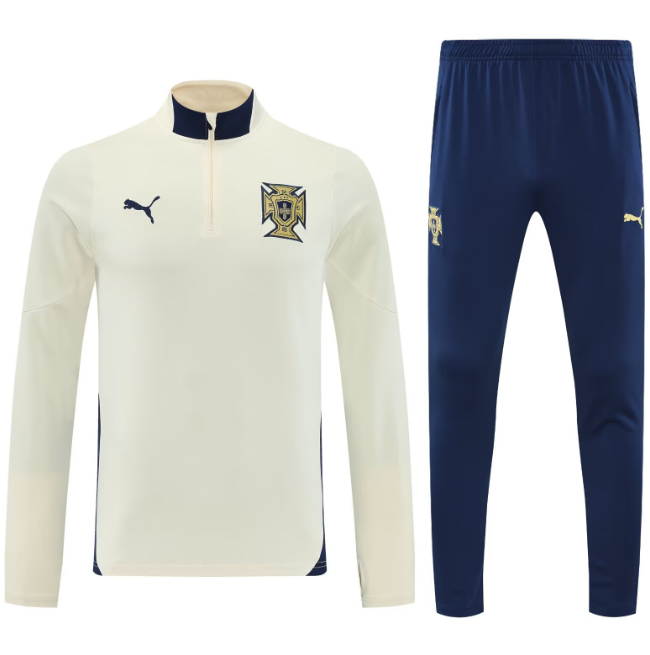 Portugal 2025-26 Tracksuits Beige Training Sweatshirt and Pants