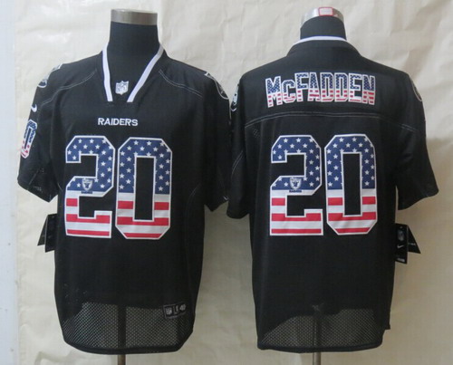 Nike Oakland Raiders #20 Darren McFadden 2014 USA Flag Fashion Black Elite Jersey