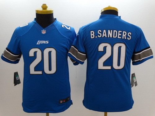 Nike Detroit Lions #20 Barry Sanders Light Blue Limited Kids Jersey