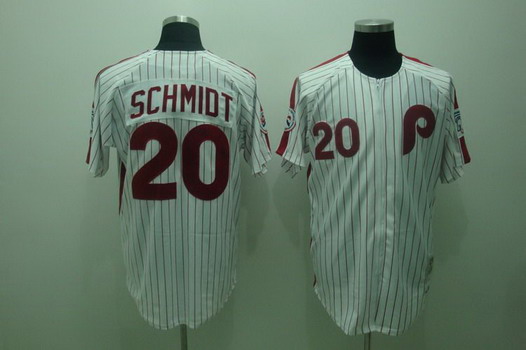 Philadelphia Phillies #20 Mike Schmidt 1976 White Throwback Jersey