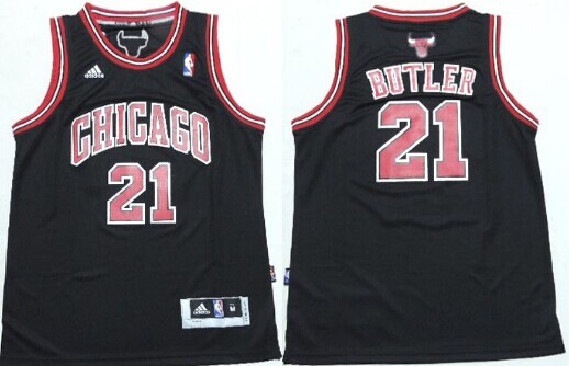 Chicago Bulls #21 Jimmy Butler Black Kids Jersey