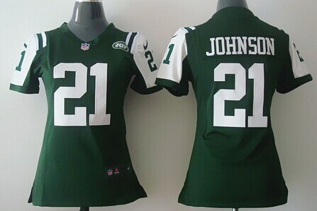 Nike New York Jets #21 Chris Johnson Green Game Womens Jersey