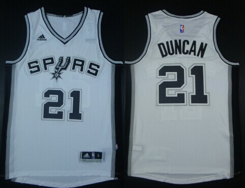 San Antonio Spurs #21 Tim Duncan Revolution 30 Swingman 2014 New White Jersey