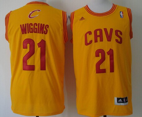 Cleveland Cavaliers #21 Andrew Wiggins Revolution 30 Swingman Yellow Jersey