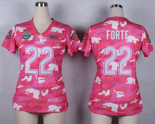 Nike Chicago Bears #22 Matt Forte 2014 Salute to Service Pink Camo Womens Jersey