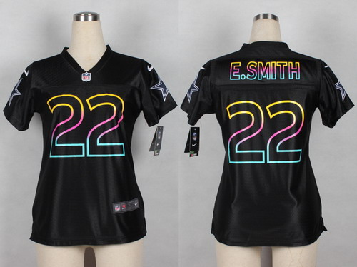 Nike Dallas Cowboys #22 Emmitt Smith Pro Line Black Fashion Womens Jersey