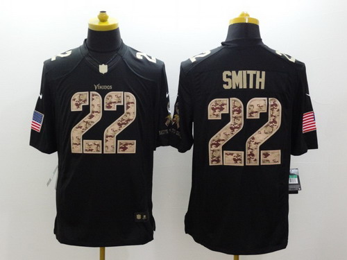 Nike Minnesota Vikings #22 Harrison Smith Salute to Service Black Limited Jersey