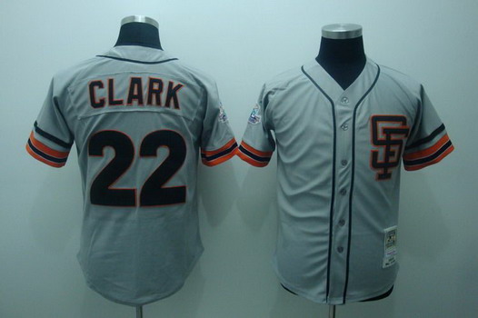 San Francisco Giants #22 Will Clark 1989 Gray Throwback Jersey