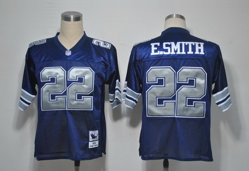 Dallas Cowboys #22 Emmitt Smith Navy Blue Throwback Jersey
