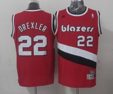 Portland Trail Blazers #22 Clyde Drexler Red Swingman Throwback Jersey