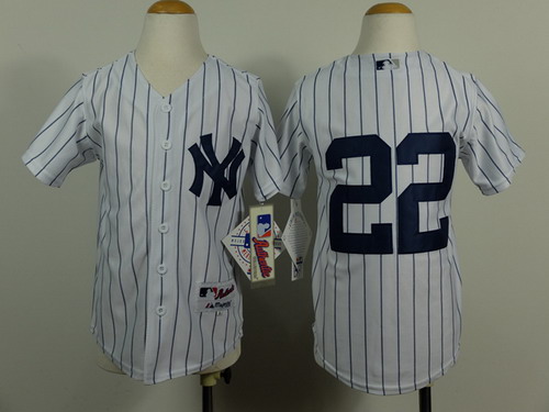 New York Yankees #22 Jacoby Ellsbury White Kids Jersey