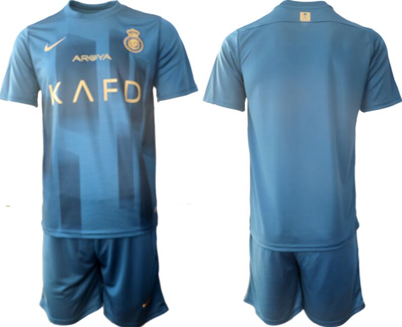 23-24 Riyadh Victory Away Soccer Jersey Suit Set Blank or Custom Adult Football Uniform Kit