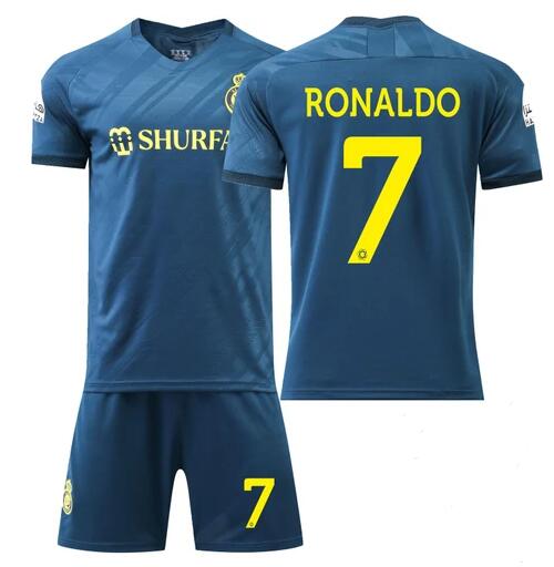 23-24 Riyadh Victory Away Soccer Jersey Suit Set No.7 RONALDO Adult Football Uniform Kit