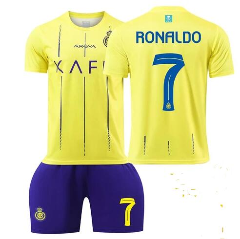 23-24 Riyadh Victory Home Soccer Jersey Suit Set No.7 RONALDO Adult Football Kit Uniform