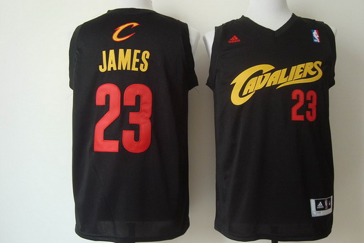 Cleveland Cavaliers #23 LeBron James 2014 Black With Red Fashion Jersey