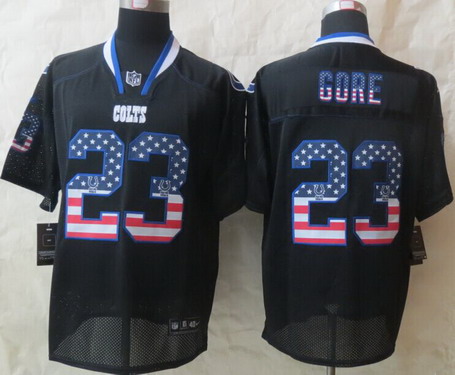 Nike Indianapolis Colts #23 Frank Gore 2014 USA Flag Fashion Black Elite Jersey