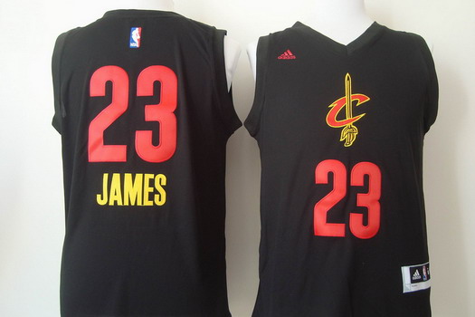 Cleveland Cavaliers #23 LeBron James 2015 Black With Red Fashion Jersey