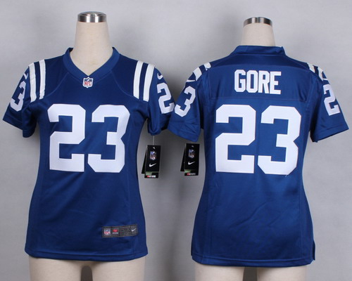 Nike Indianapolis Colts #23 Frank Gore Blue Game Womens Jersey
