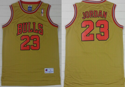 Chicago Bulls #23 Michael Jordan 1997 Gold Swingman Throwback Jersey