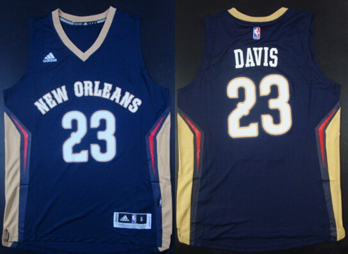 New Orleans Pelicans #23 Anthony Davis Revolution 30 Swingman Navy Blue Jersey