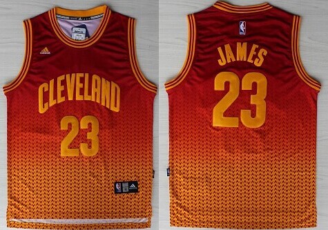 Cleveland Cavaliers #23 LeBron James Red/Yellow Resonate Fashion Jersey