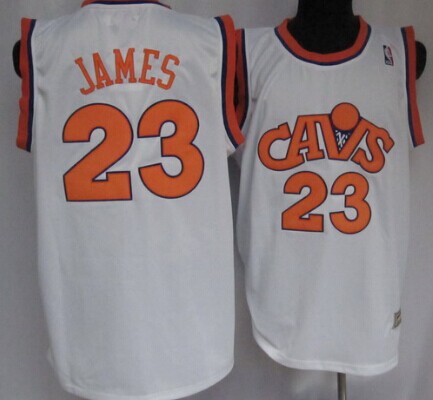 Cleveland Cavaliers #23 LeBron James CavFanatic White Swingman Throwback Jersey