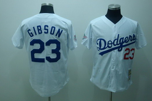 Los Angeles Dodgers #23 Kirk Gibson 1968 White Throwback Jersey