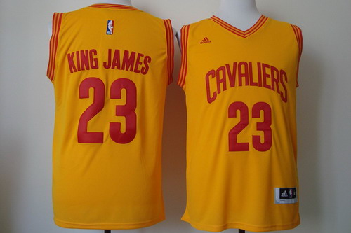 Cleveland Cavaliers #23 King James 2015 Yellow Fashion Jersey