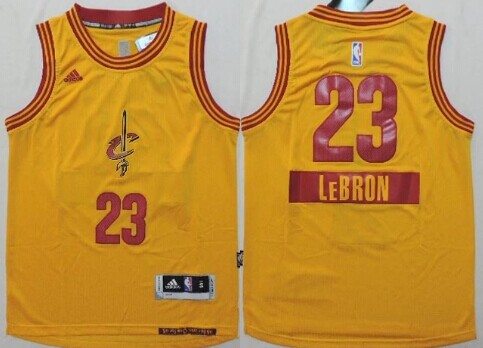 Cleveland Cavaliers #23 LeBron James 2014 Christmas Day Yellow Kids Jersey