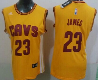Cleveland Cavaliers #23 LeBron James 2014 New Yellow Womens Jersey