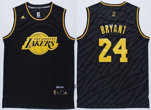 Los Angeles Lakers #24 Kobe Bryant Revolution 30 Swingman 2014 Black With Gold Jersey