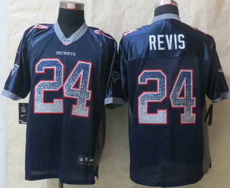 Nike New England Patriots #24 Darrelle Revis Drift Fashion Blue Elite Jersey