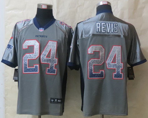 Nike New England Patriots #24 Darrelle Revis Drift Fashion Gray Elite Jersey
