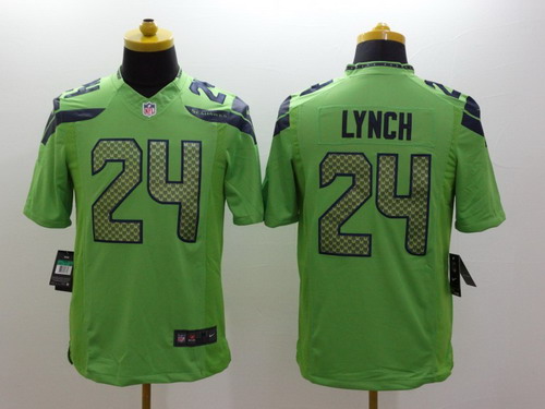 Nike Seattle Seahawks #24 Marshawn Lynch Green Limited Jersey