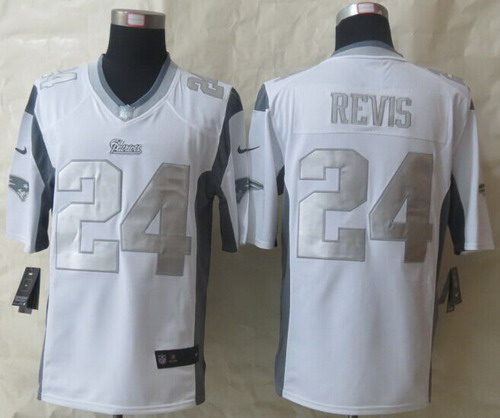Nike New England Patriots #24 Darrelle Revis Platinum White Limited Jersey