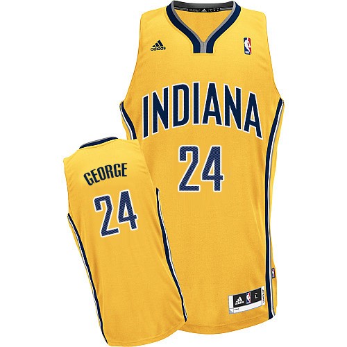Indiana Pacers #24 Paul George Yellow Swingman Jersey