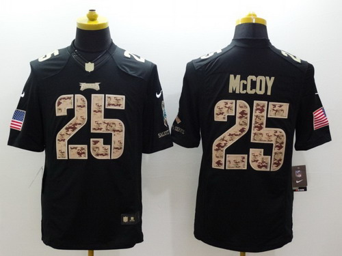 Nike Philadelphia Eagles #25 LeSean McCoy Salute to Service Black Limited Jersey