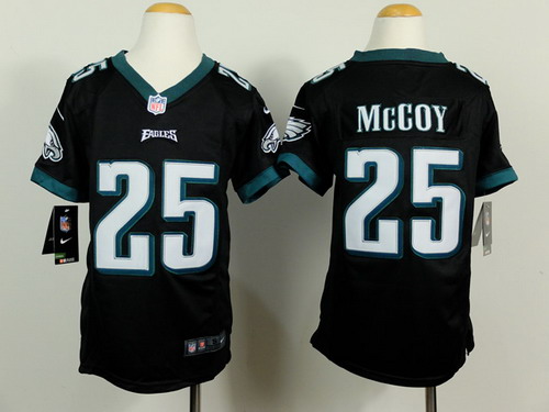 Nike Philadelphia Eagles #25 LeSean McCoy Black Game Kids Jersey