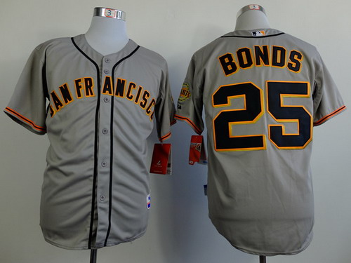 San Francisco Giants #25 Barry Bonds Gray Cool Base Jersey